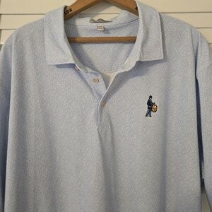Peter Millar Mens Polo, 2XL / XXL, Blue and Pink Pattern, Excellent Condition